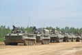 Russian column armored vehicles Royalty Free Stock Photo