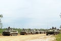 Russian column armored vehicles Royalty Free Stock Photo
