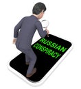 Russian Conspiracy Scheme Mobile. Politicians Conspiring With Foreign Governments 3d Illustration