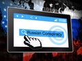 Russian Conspiracy Scheme Tablet. Politicians Conspiring With Foreign Governments 3d Illustration Royalty Free Stock Photo