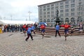 Russian cossack dance on the Market Square at the celebration