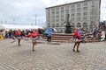 Russian cossack dance on the Market Square at the celebration