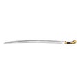 Russian Cossack Shashqua Saber on white. Side view. 3D illustration