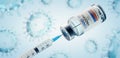 Russian COVID-19 Coronavirus Vaccine and Syringe Concept Image