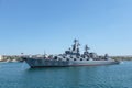 Russian cruiser Moskva in the bay of Sevastopol Royalty Free Stock Photo