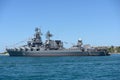 Russian cruiser Moskva in the bay of Sevastopol Royalty Free Stock Photo