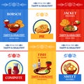 Russian Cuisine Flat Icons Composition Poster