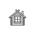 Russian, culture, cottage, forester, wooden icon. Element of Russian culture icon. Thin line icon for website design and