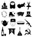 Russian culture icons set