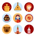 Russian culture icons. Travel to Russia.