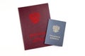 Russian Diploma of higher education and Employment history book Royalty Free Stock Photo