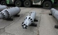 Russian Disarmed Unguided Rockets System On A Ground At Military Base