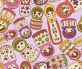 russian doll seamless pattern Royalty Free Stock Photo