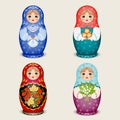 Russian dolls - matryoshka. Vector illustration Royalty Free Stock Photo