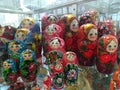 Russian dolls on sale in a shop window