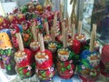 Russian dolls - toothpick holders on sale in a shop window