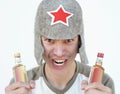 Russian drunkard Royalty Free Stock Photo