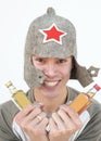 Russian drunkard Royalty Free Stock Photo