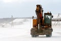 Russian Earthmover Crane in Snow