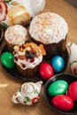 russian easter cakes on the plate Royalty Free Stock Photo