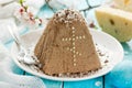 Russian Easter paskha, traditional curd easter cake Royalty Free Stock Photo