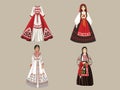 Russian Elegance - Illustration of Sarafan Traditional Costume