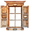 Russian ethnic vintage wooden window Royalty Free Stock Photo