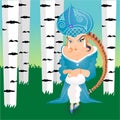 Russian fairytale princess in summer forest