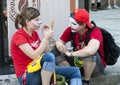 Russian fans make face painting