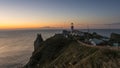 Russian Far Eastern Peninsula for Gamow. Sunrise at the lightho Royalty Free Stock Photo