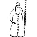 Russian Father Frost . Vector cartoon illustration