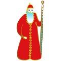Russian Father Frost . Vector cartoon illustration