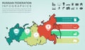 Russian Federation map with Infographic elements. Infographics layouts. Vector Royalty Free Stock Photo