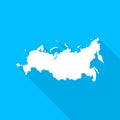 Russian Federation map with long shadow Royalty Free Stock Photo