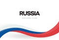 Russian Federation national waving flag banner. Russia unity day anniversary poster. Independence day patriotic ribbon