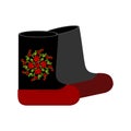 Russian felt boots. Traditional winter warm shoes in Russia. Royalty Free Stock Photo