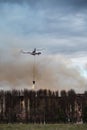 Russian Firefighting Helicopter dropping water