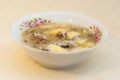 Russian fish soup with Pacific saury (Cololabis saira) - seafood in Russian Far Eastern Cuisine Royalty Free Stock Photo