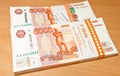 Russian five thousand ruble notes.