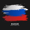 Russian Flag with brush style. Brush Stroke Russia Flag Royalty Free Stock Photo