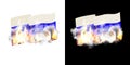 Russian flag in fire and smoke Royalty Free Stock Photo