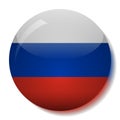 Russian flag glass button vector illustration Royalty Free Stock Photo