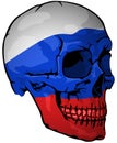 Russian Flag Painted on a Skull