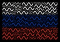 Russian Flag Mosaic of Sinusoid Wave Icons