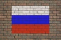 Russian flag on wall