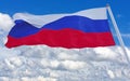 Russian flag waving in the wind over blue sky Royalty Free Stock Photo