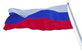 Russian flag waving in the wind over blue sky Royalty Free Stock Photo