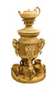 Russian folk crafts - samovar made of birch bark. The City Of Shadrinsk, In The trans-Ural, Russia.