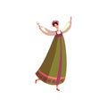 Russian folk dance. Professional dancer on white background.