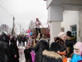 Russian folk holiday Maslenitsa in the Kaluga region.